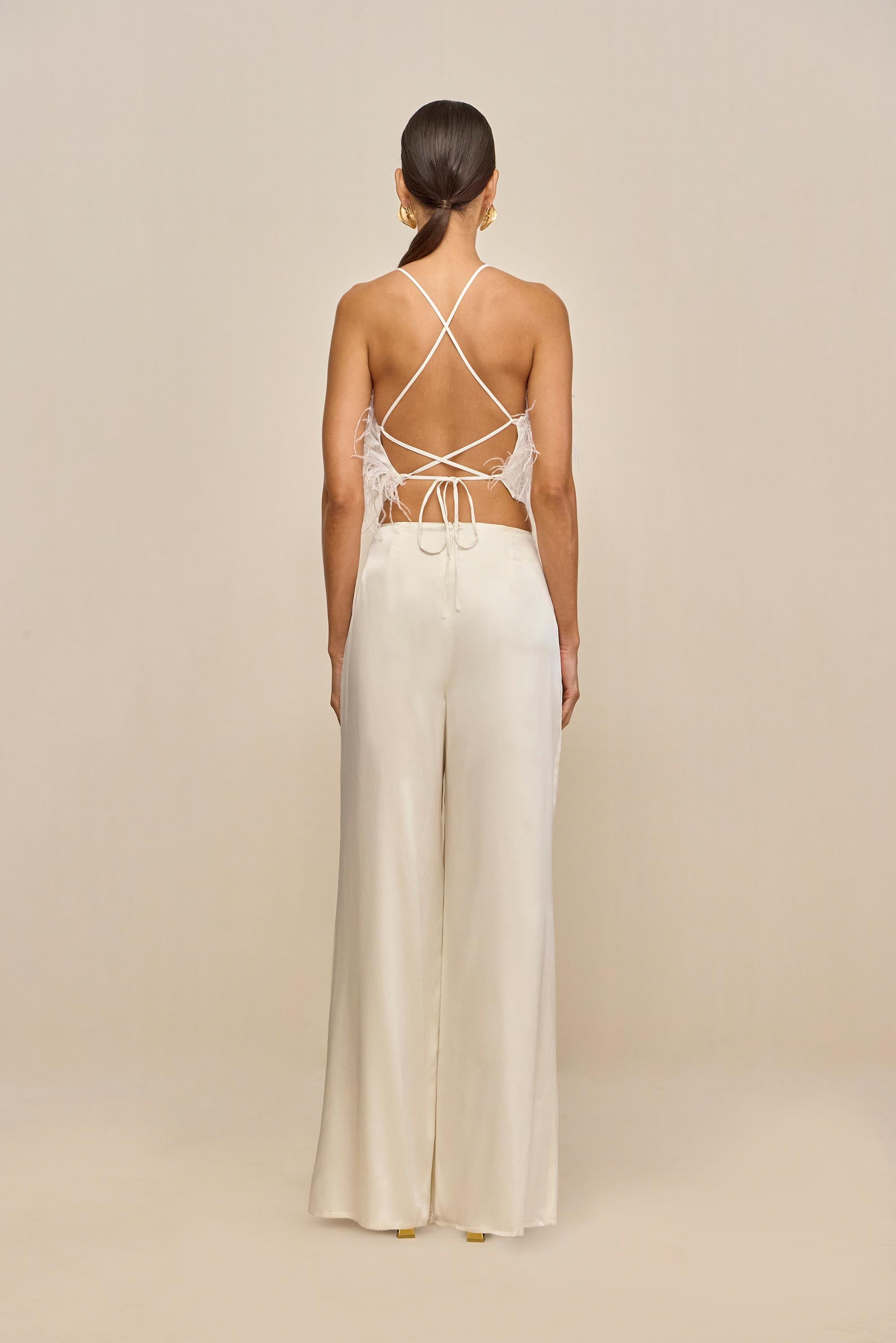 KORA PANT - OFF WHITE SILK