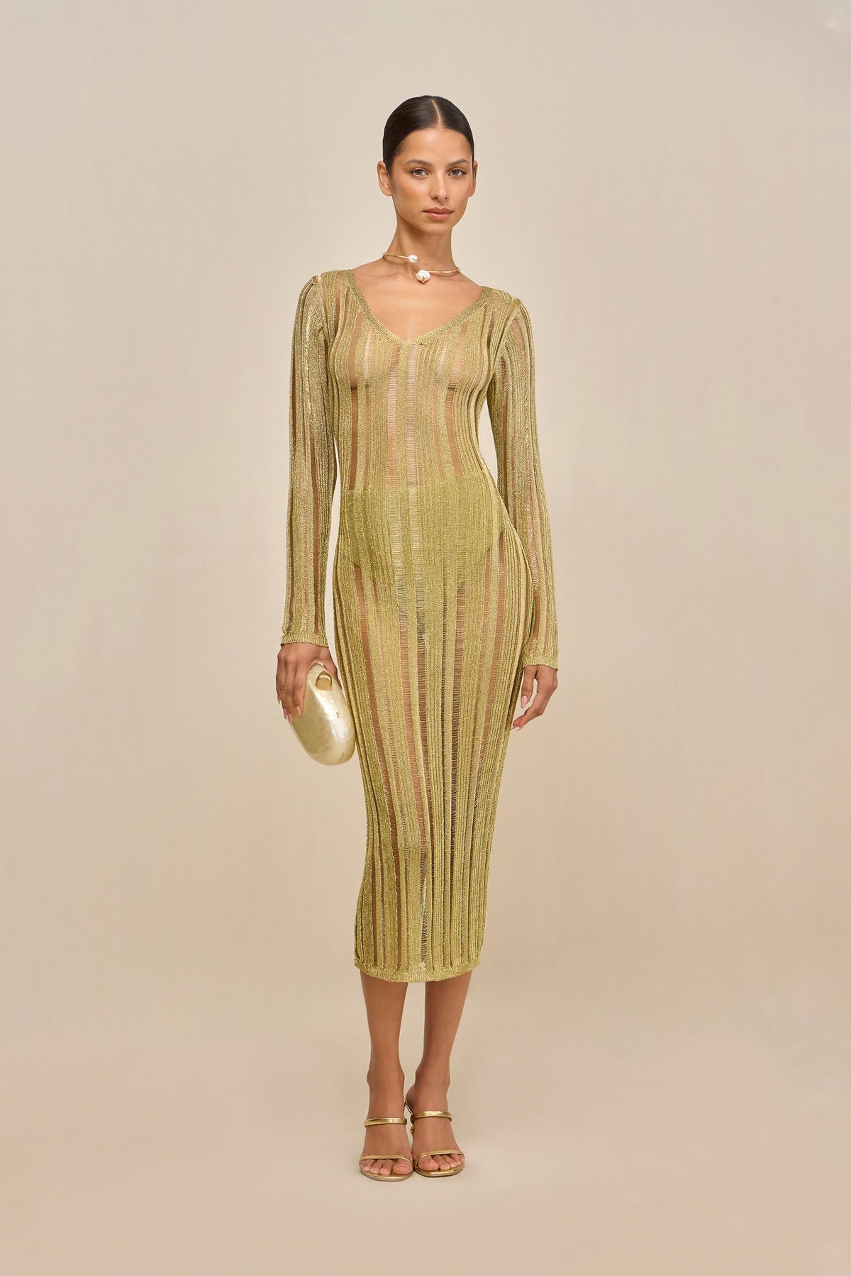 ESPEN KNIT DRESS - GOLD