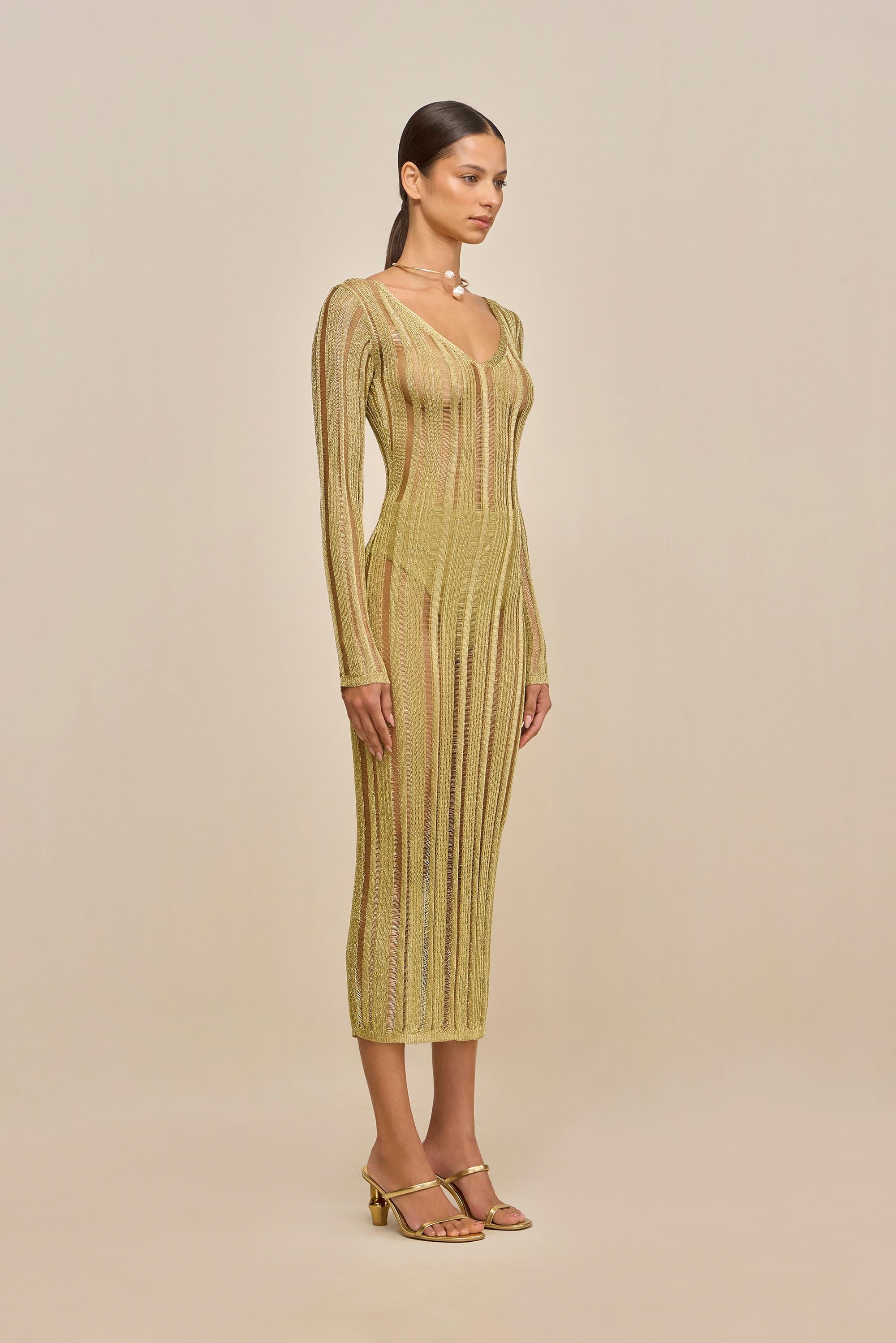 ESPEN KNIT DRESS - GOLD