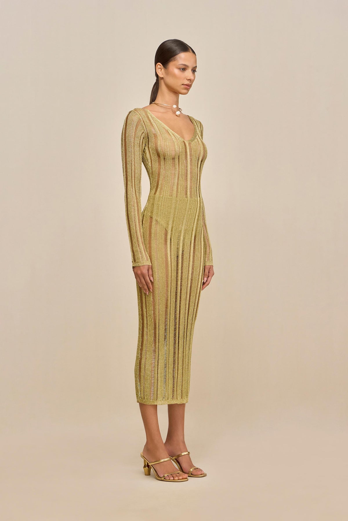 ESPEN KNIT DRESS - GOLD