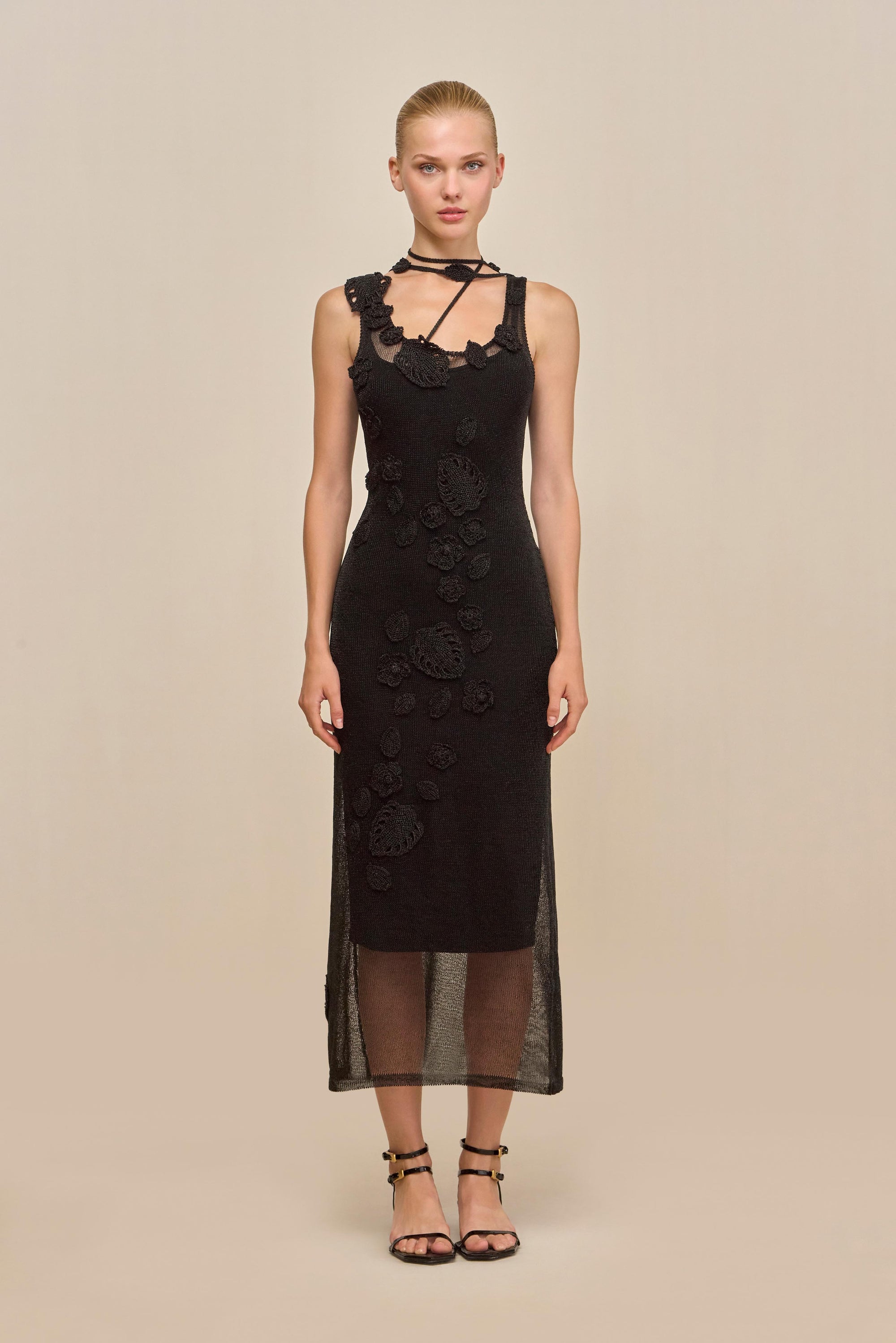 PEMMA KNIT DRESS - BLACK