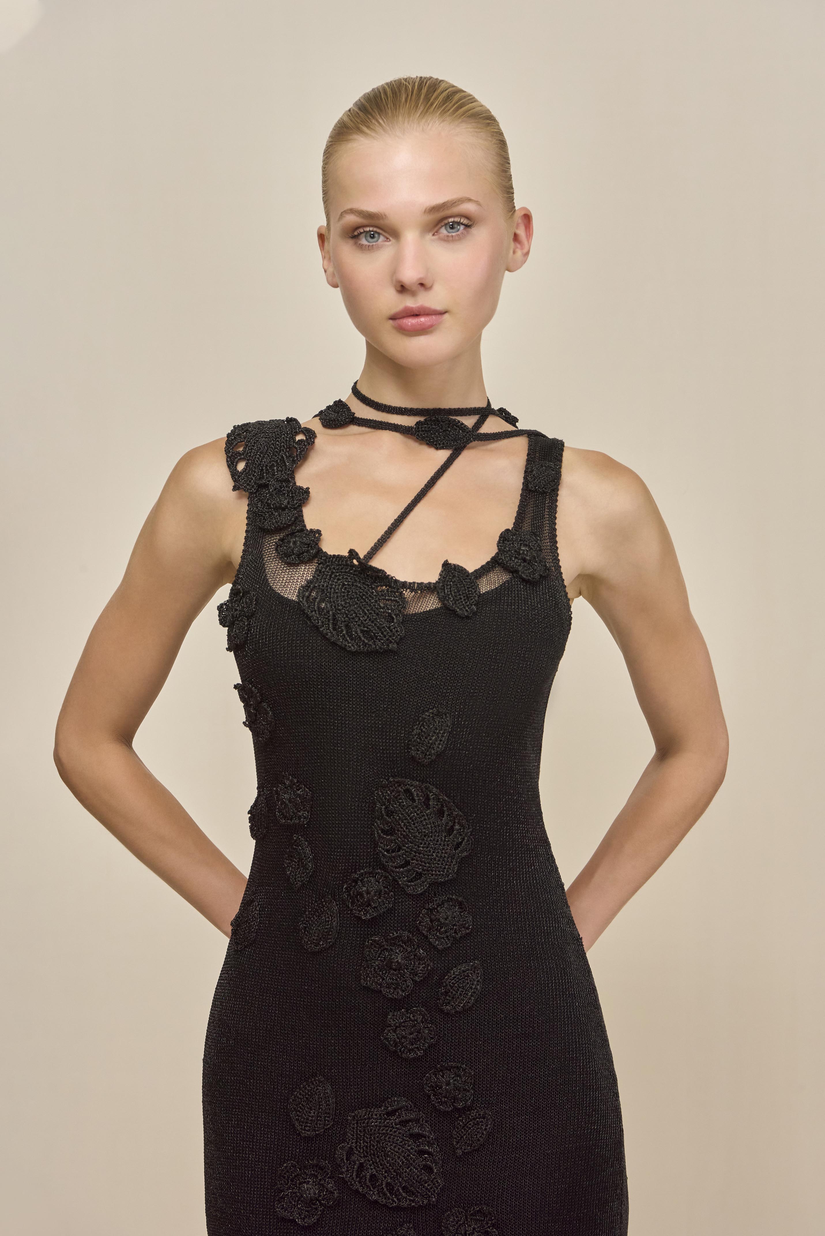 PEMMA KNIT DRESS - BLACK