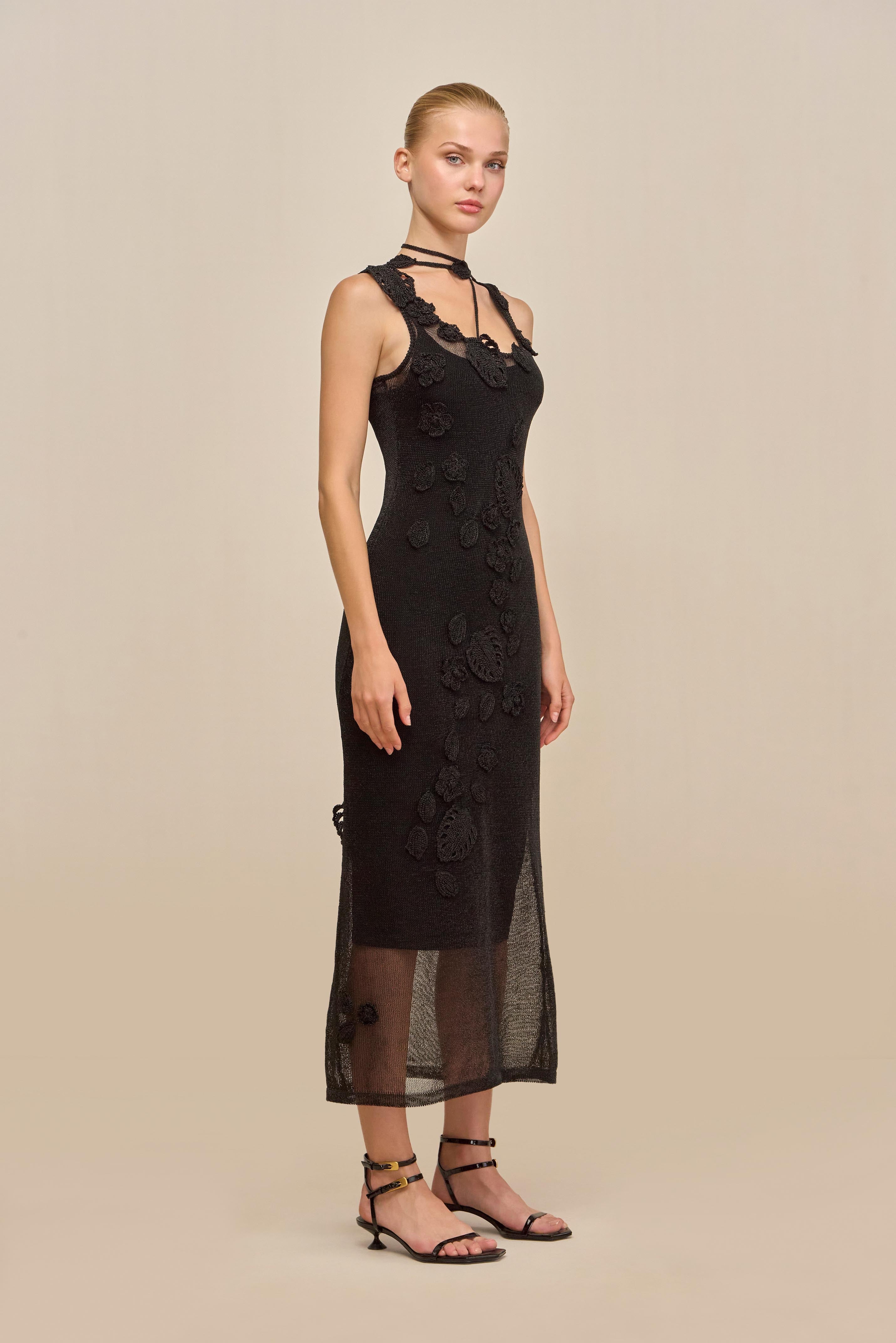 PEMMA KNIT DRESS - BLACK
