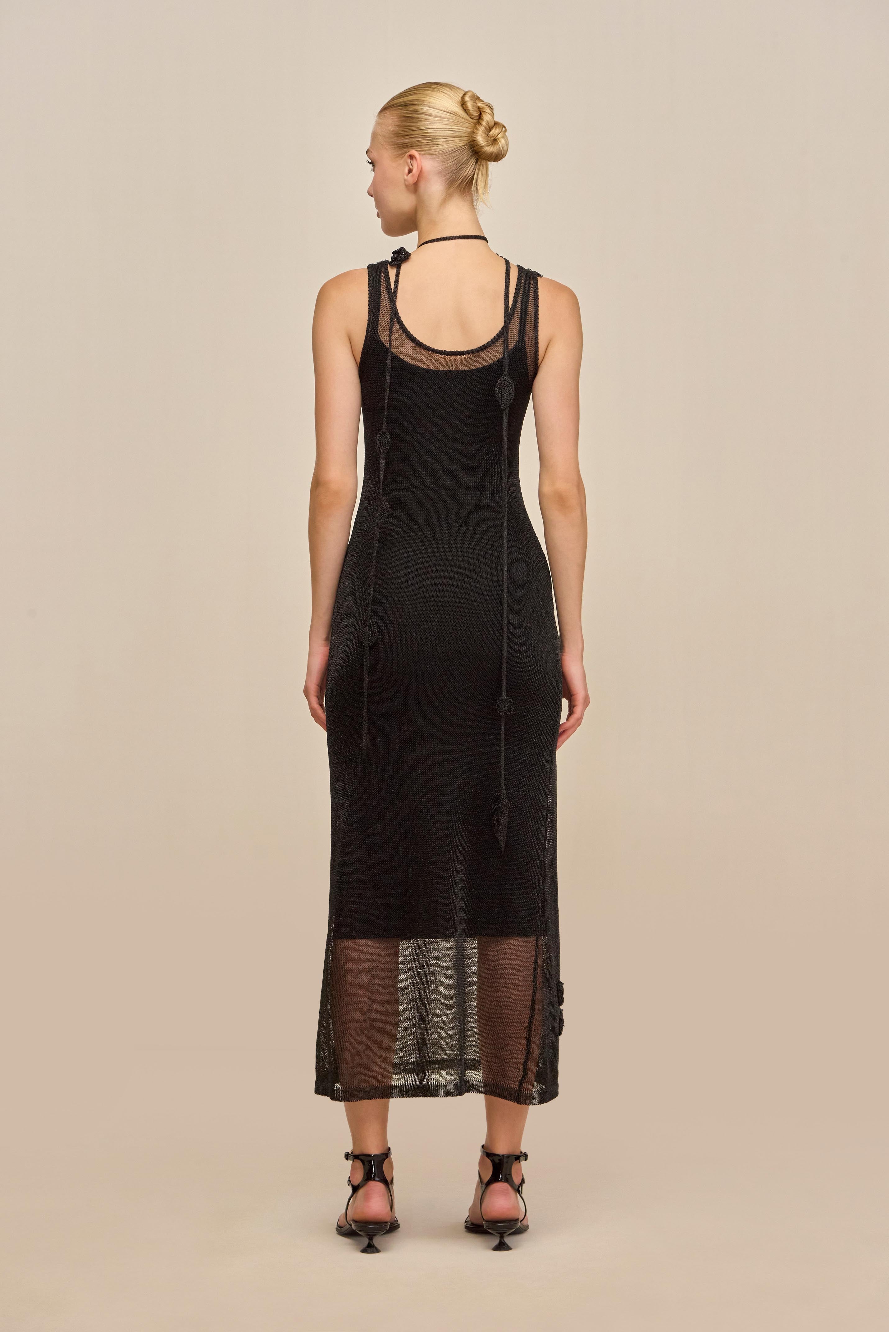 PEMMA KNIT DRESS - BLACK