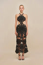 ACCALIA CROCHET GOWN - BLACK
