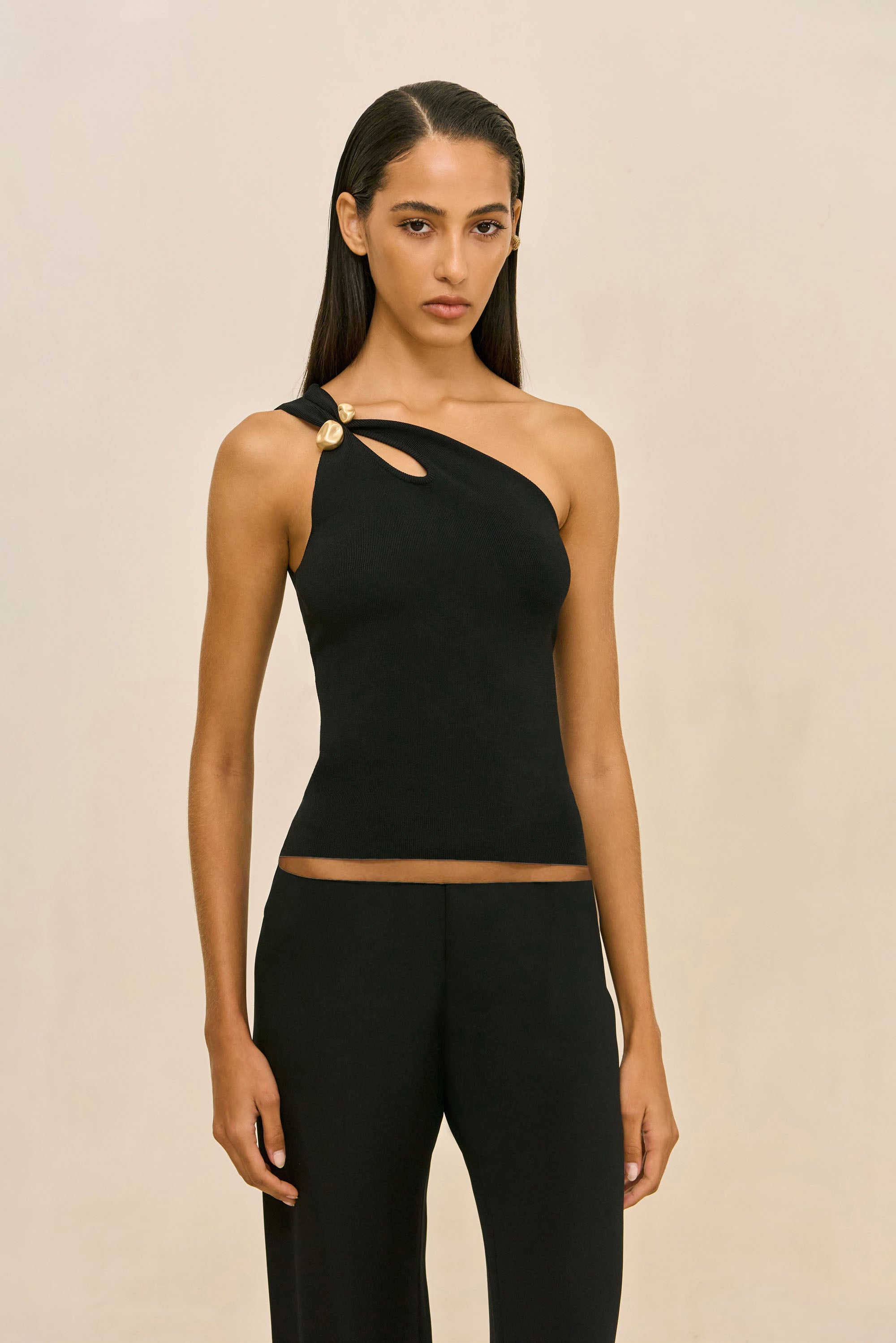 ANOUK KNIT TOP - BLACK
