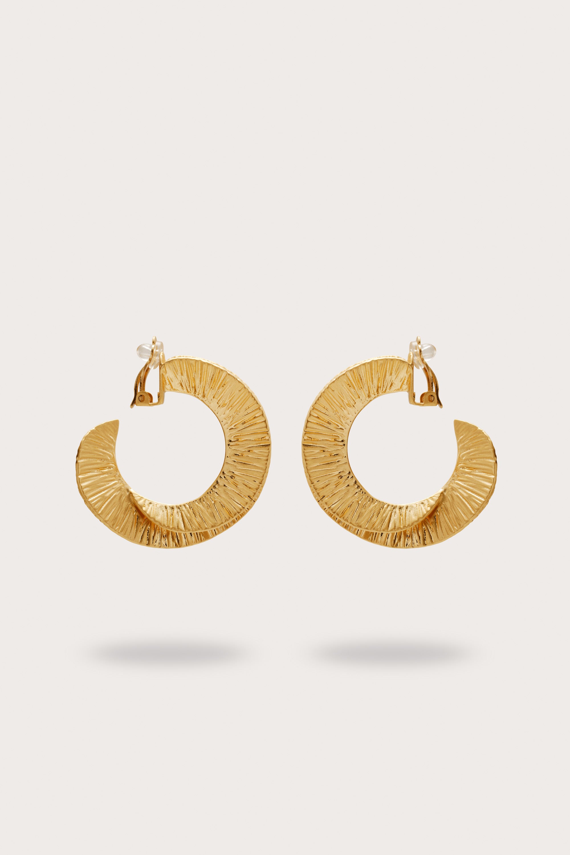 REN LARGE HOOP EARRING - BRUSHED BRASS
