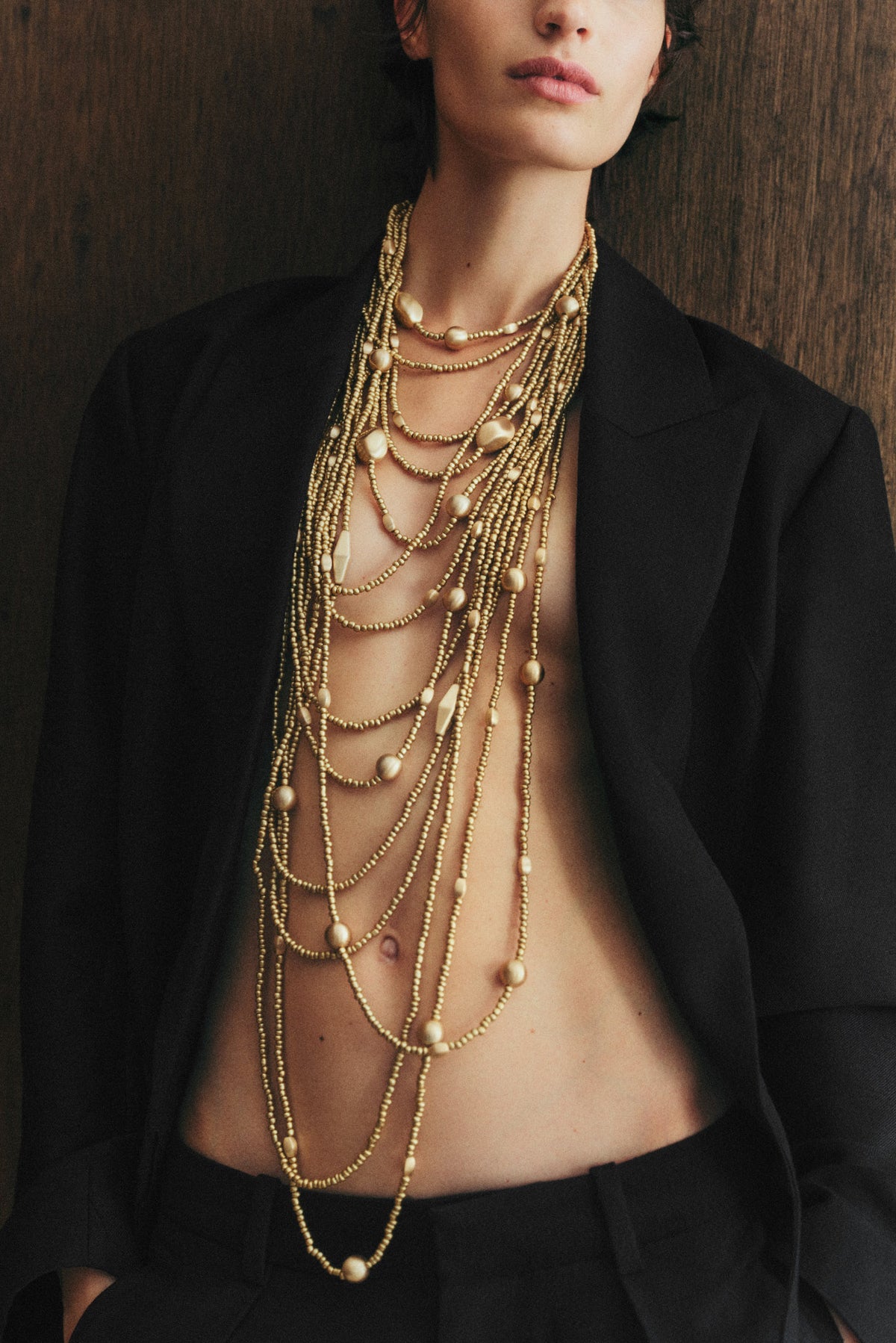 EDIE NECKLACE - BRUSHED BRASS
