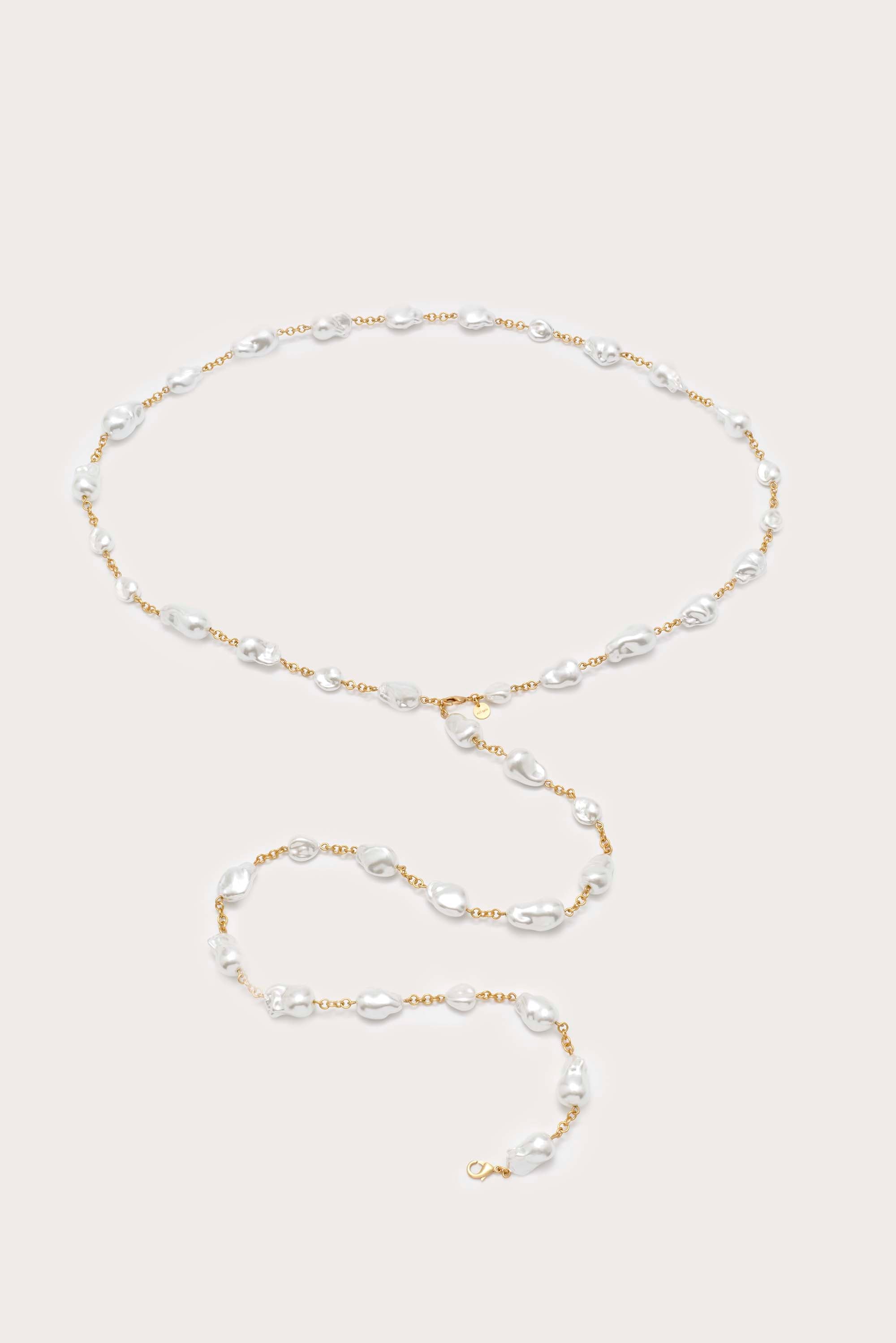 VANA LARIAT NECKLACE - PEARL