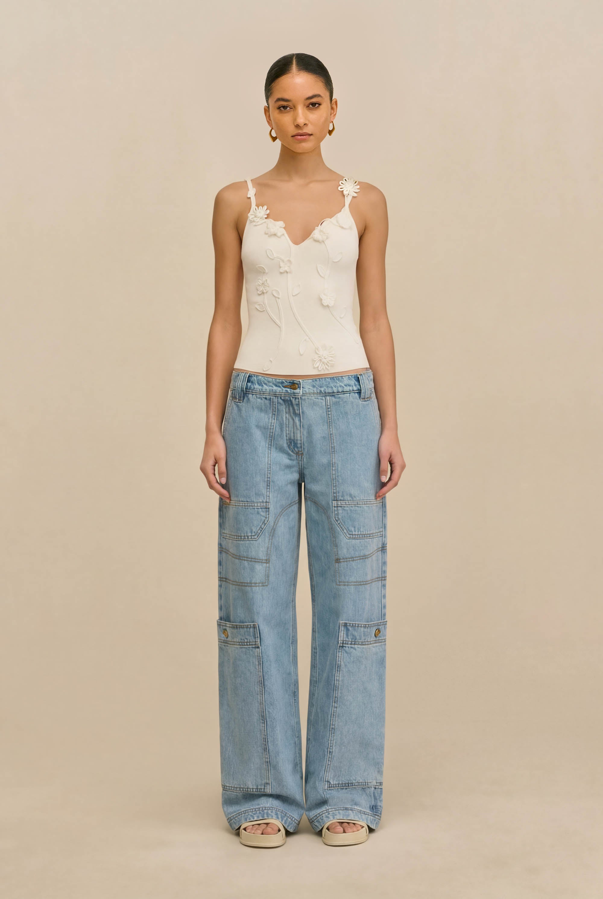 EMILIANA KNIT TOP - OFF WHITE