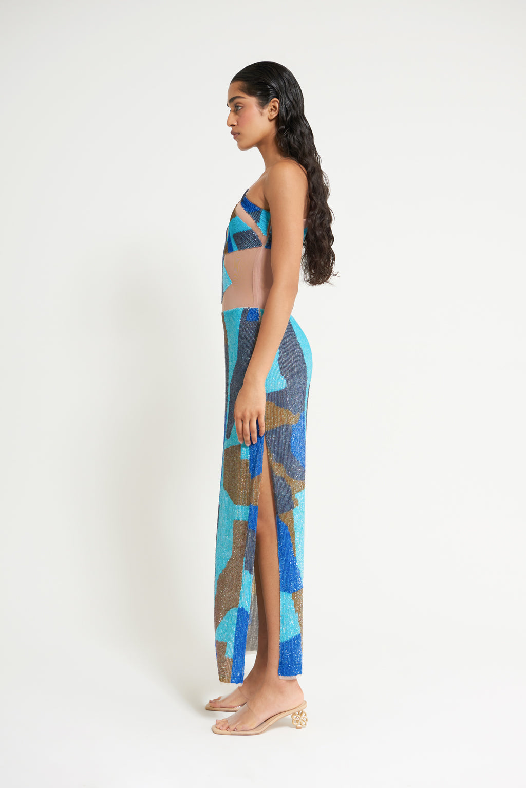 LILLIAN GOWN - ICE BLUE MULTI